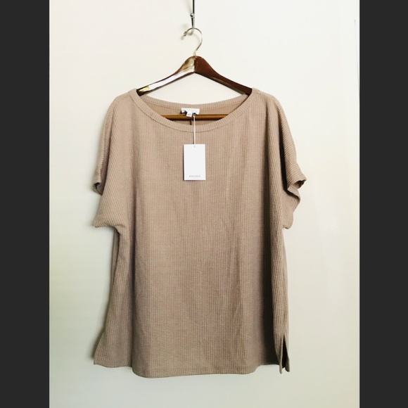 Mocha cream Andree By Unit waffle knit top - Picture 1 of 6